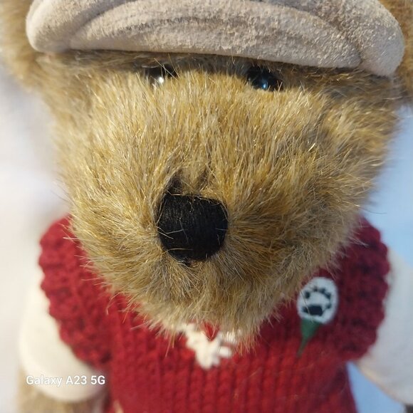 Vintage Golfing Teddy Bear Plush With Plaid Outfit & Golf Club Lapel Pin - Picture 2 of 6